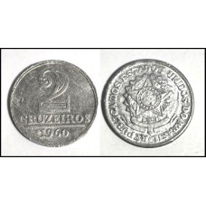Brasil 2 Cruzeiros 1960 V-282 Fc Alumínio (615)
