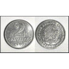 Brasil 2 Cruzeiros 1960 V-282 Sob Alumínio (616)