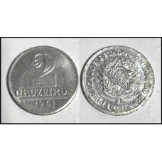Brasil 2 Cruzeiros 1961 V-283 Sob Alumínio (622)