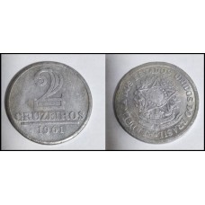 Brasil 2 Cruzeiros 1961 V-283 Mbc Alumínio (52)
