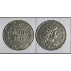 Brasil 400 Réis 1920 V-110 Cupro-Níquel Sob (215)