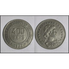 Brasil 400 Réis 1922 V-112 Cupro-Níquel S/FC (218)