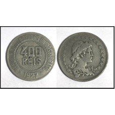 Brasil 400 Réis 1927 V-116 Cupro-Níquel Mbc (594)