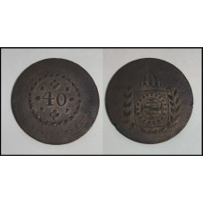 Brasil 40 Réis 1828R C-600 Cobre Mbc (198)