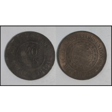 Brasil 40 Réis 1909 B-827 Bronze Mbc/S (429)