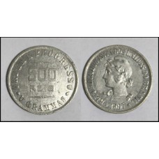 Brasil 500 Réis 1907 P-682 Prata V Gramas S/Fc (265)
