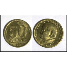 Brasil 50 Centavos 1953 V-220 Sob Bronze/Alumínio Presidente Dutra (483)