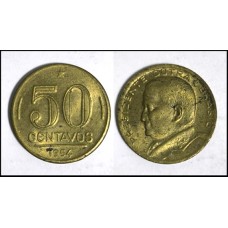 Brasil 50 Centavos 1954 V-221 Sob Bronze/Alumínio Presidente Dutra (484)