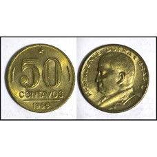 Brasil 50 Centavos 1955 V-222 Fc Bronze/Alumínio Presidente Dutra (485)