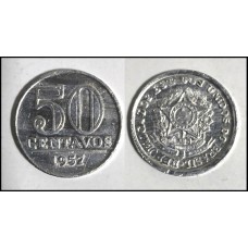 Brasil 50 Centavos 1957 Sob V-269 Alumínio (561)
