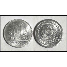 Brasil 50 Centavos 1957 Sob V-269 Alumínio (639)