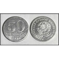 Brasil 50 Centavos 1958 Fc V-270 Alumínio (487)