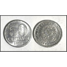 Brasil 50 Centavos 1960 Sob V-272 Alumínio (629)