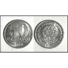 Brasil 50 Centavos 1960 Fc V-272 Alumínio (653)