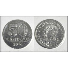Brasil 50 Centavos 1961 Fc V-273 Alumínio (456)