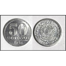 Brasil 50 Centavos 1961 Fc V-273 Alumínio (490)