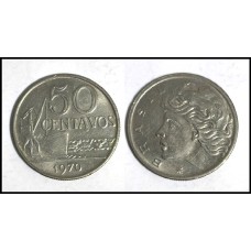 Brasil 50 Centavos 1970 Fc V-269 Cupro-Níquel (647)