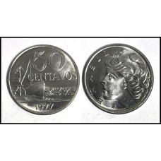 Brasil 50 Centavos 1977 Fc V-315 Inox (494)