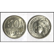 Brasil 50 Cruzeiros 1965 V-286 Cupro-Níquel Sob (577)