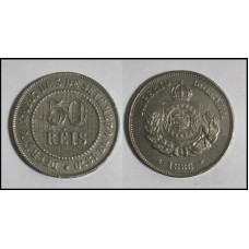 Brasil 50 Réis 1886 V-025 Cupro-Níquel S/Fc (241)