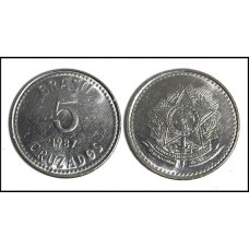 Brasil 5 Cruzados 1987 Sob V-393 Inox (546)