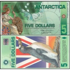 Antarctica 5 Dollars 2008 Fe Polímero Fantasia