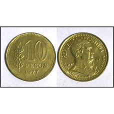 Argentina 10 Pesos 1977 Bronze-Alumínio Comemorativa (581)