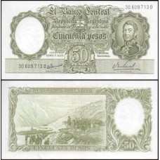 Argentina P-271a.5 Sob 50 Pesos ND (1955) San Martín