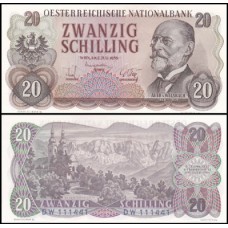 Áustria P-136a Fe 20 Shillings 1956 Auer von Welsbach