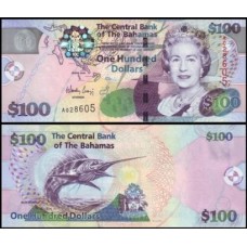 Bahamas P-76a Fe 100 Dollars 2009 Rainha ♛