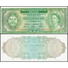 Belize P-33c Fe 1 Dollar 1976 Rainha ♛