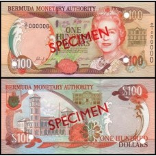 Bermuda P-55s Fe 100 Dollars 2000 Spécimen Rainha ♛