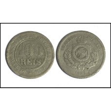 Brasil 100 Réis 1887 V-029 Cupro-Níquel Bc (365)