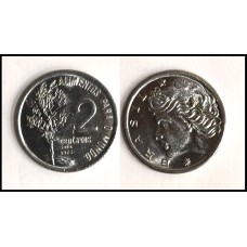 Brasil 2 Centavos 1975 V-329 Inox Fc FAO (399)