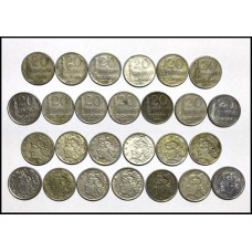 Brasil Lote C/13 Moedas 20 Centavos 1967-70 Mbc (534)