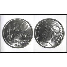 Brasil 20 Centavos 1975 V-306 Fc Inox Petróleo (76)