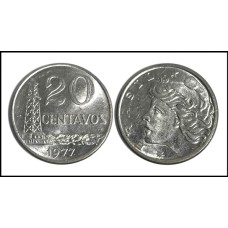 Brasil 20 Centavos 1977 V-308 Fc Inox Petróleo (79)