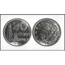 Brasil 20 Centavos 1978 V-309 Sob Inox Petróleo (80)