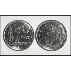 Brasil 20 Centavos 1978 V-309 Fc Inox Petróleo (81)