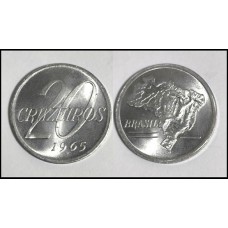 Brasil 20 Cruzeiros 1965 V-285 Fc Alumínio (84)