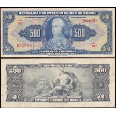 Brasil C-044 Mbc 500 Cruzeiros 1943 D. João VI