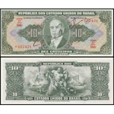 Brasil C-075 S/Fe 10 Cruzeiros 1950 Getúlio Vargas