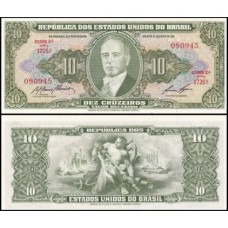Brasil C-080 Fe 10 Cruzeiros 1959 Getúlio Vargas