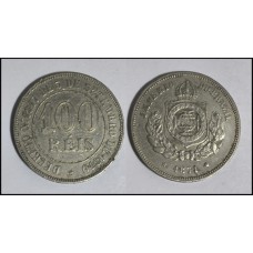 Brasil 100 Réis 1871 V-002 Cupro-Níquel Mbc/s (350)