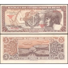 Brasil C-112 Série 083 S/Fe 5 Cruzeiros 1962 Índio