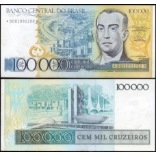 Brasil C-176a S/Fe 100.000 Cruzeiros 1985 Juscelino Kubitschek Reposição *0001