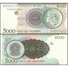 Brasil C-222 Fe 5.000 Cruzeiros 1990 Efígie da República