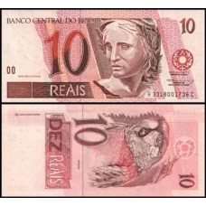 Brasil C-289 Fe 10 Reais 1997 Efígie da República