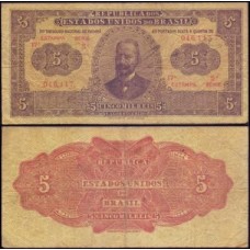 Brasil R-098 Mbc 5.000 Réis 1922 Rodrigues Alves