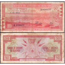 Burundi P-11a.2 Mbc 50 Francs 1964